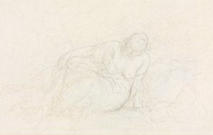 Reclining Woman Leaning on Her Arm (verso) by Honoré Daumier