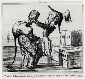 Second Opium War (1856-1860): In 1858, the Chinese Government Agreed to Legalize the Trade in Opium. Taking Advantage of the Circumstance to Engage the Chinese to Pay for Two Hundred Million Opium, in Series En Chine, Illustration by Honore Daumier by Honoré Daumier