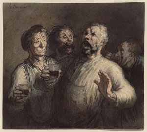 The Drinkers by Honoré Daumier
