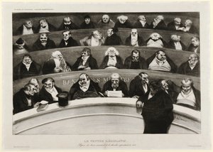 The Legislative Belly: View of the Ministerial Benches in the Impromptu Chamber of 1834 by Honoré Daumier