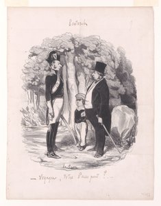 Traveler, Your Passport?, from Pastorales (Romance of Country Life) by Honoré Daumier