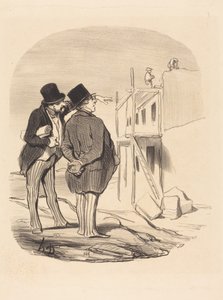 Two Men Amid Ruins by Honoré Daumier