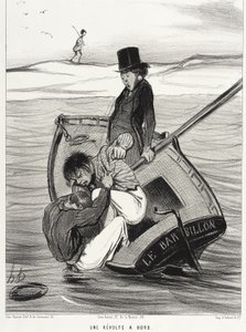 A Revolt on Board by Honoré Daumier