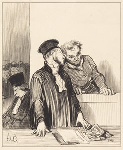 Here is the Public Ministry Telling You Unpleasant Things... by Honoré Daumier