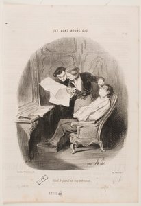 When the Newspaper is Far Too Interesting by Honoré Daumier