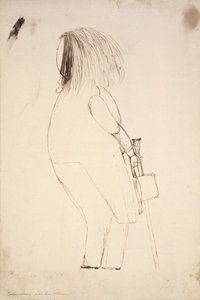 Self portrait with hat and walking stick by Honore de Balzac
