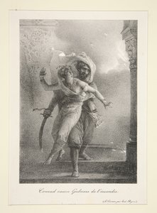 Conrad Saves Gulnare from the Fire (Byron