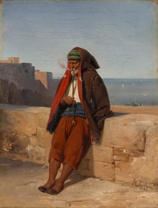 An Algerian Smoking a Pipe by Horace Vernet