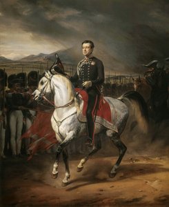 Equestrian Portrait of Charles Albert, King of Sardinia by Emile Jean Horace Vernet