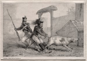 Marauders, Hold Fast by Emile Jean Horace Vernet