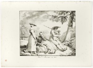 Scene of Auvergne in 1845 by Emile Jean Horace Vernet