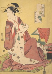 The Courtesan Hinazuru of the Chojiya Brothel, from the series Beauties of the Yoshiwara by Hosoda Eishi