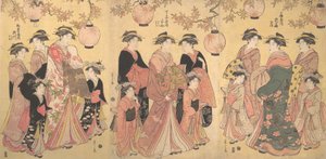 The Yoshiwara Parade in Autumn, ca. 1793 by Hosoda Eishi