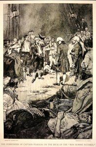 The Surrender of Captain Pearson to John Paul Jones on the Deck of the Bonhomme Richard in 1779 by Howard (after) Pyle