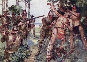 Illustration for The Courtship of Miles Standish by Henry Wadsworth Longfellow