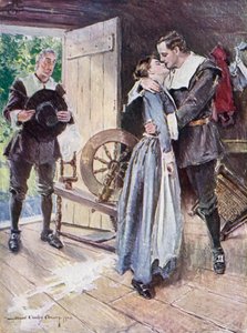 Illustration for The Courtship of Miles Standish by Henry Wadsworth Longfellow