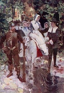 Illustration for The Courtship of Miles Standish by Henry Wadsworth Longfellow