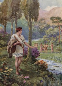 Under the shade of rocks and trees were nymphs and shepherds dancing by Howard Davie