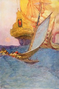 An Attack on a Galleon, early 20th century by Howard Pyle