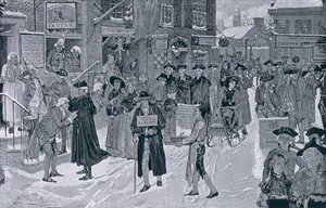 Christmas Morning in Old New York Before the Revolution, Illustration from Harper