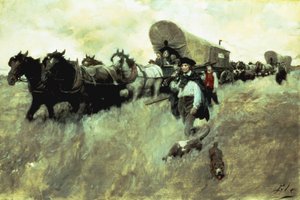 The Connecticut Settlers Entering the Western Reserve, 1795 by Howard Pyle