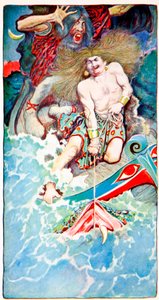The Fishing of Thor and Hymir, from Folk Legends of the Sea, Harpers Magazine by Howard Pyle