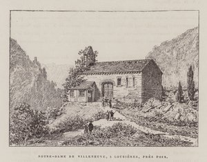 Notre-Dame De Villeneuve, A Lourieres, Pres Foix (engraving) by Hubert Clerget