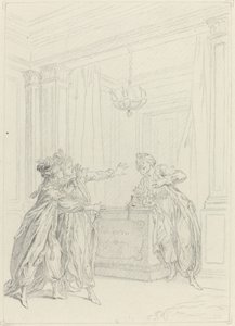 Calmine, quel objet vient Effrayer ma vue? by Hubert Francois Gravelot