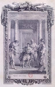 Cinna or The Clemency of Augustus, Tragedy by Pierre Corneille, Engraving by Gravelot by Hubert Francois Gravelot