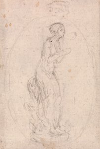 Design for a Medallion: Figure of a Woman by Hubert Francois Gravelot