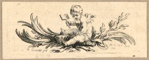 Print, Tailpiece, Putto with Shovel
