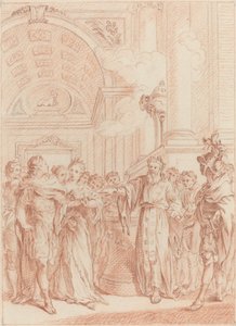 Tremblez malheureux Roi, votre Règne est passé by Hubert Francois Gravelot