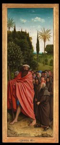 The Pilgrims guided by St. Christopher, from the right hand side of the Ghent Altarpiece by Hubert & Jan van (1390 1441) Eyck