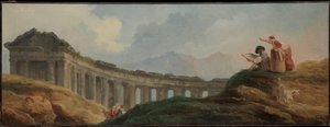 A Colonnade in Ruins by Hubert Robert