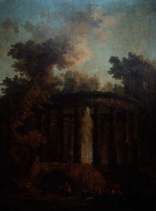 Capriccio of a Fountain in a Circular Colonnade by Hubert Robert