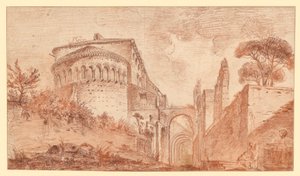 The Church of SS. Giovanni e Paolo in Rome, Seen from the Apse by Hubert Robert