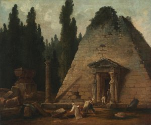The Pyramid in the Park of Mauperthuis by Hubert Robert