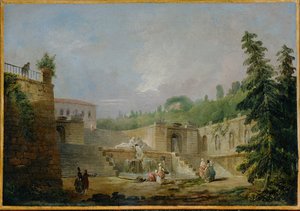 Fountain on a Terrace by Hubert Robert