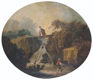 Landscape with Waterfall and Bridge