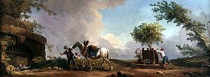 Gardeners Transporting an Orange Tree