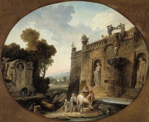 The Watering Place by Hubert Robert