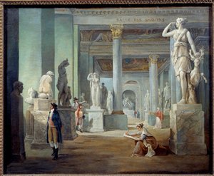 The room of seasons in the Louvre Museum (Painting by Hubert Robert) by Hubert Robert