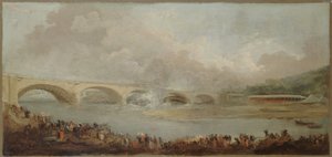 The Unveiling of the Pont de Neuilly, September 22, 1772, between 1772 and 1775 by Hubert Robert