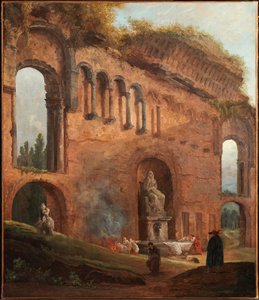 Roman Ruins with Laundresses by Hubert Robert