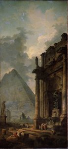 Ruins with pyramid