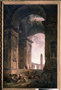 Ruins with an Obelisk by Hubert Robert