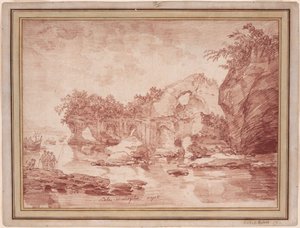 Ruins at the Sea Near Naples: the "Scola di Virgilio" by Hubert Robert