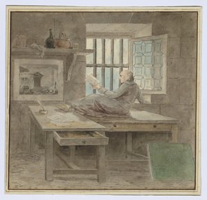 Self-Portrait in Saint-Lazare Prison by Hubert Robert