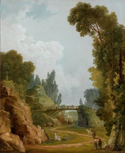 The Rustic Bridge, Château de Méréville, France by Hubert Robert