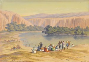 Bathing Scene with Orientals at an Inland Lake